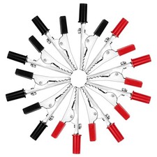 10 Pcs Red and Black Alligator Clips, Electrical Battery Crocodile Clamp
