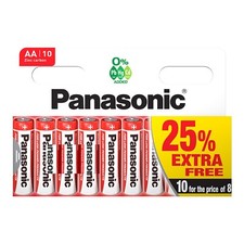 Image of 10 x AA Genuine PANASONIC Zinc Carbon Batteries - New R6 1.5V Long Expiry
