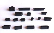 16PCS Dust Plug Set Black Silicone USB HDMI Type-C Covers for Laptop Notebook