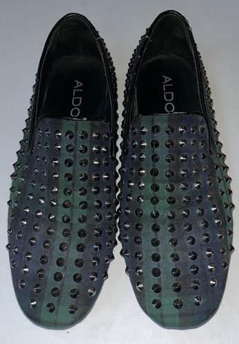 Aldo Men’s Studded Blue And Green Loafers Size 9 - Picture 8 of 8
