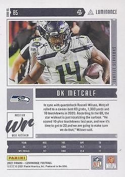 DK Metcalf 2021 Luminance Football - #85 - Seattle Seahawks - Picture 2 of 2