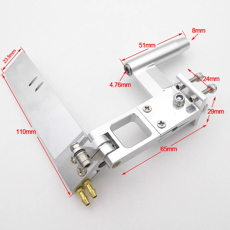 RC Boat 4.76mm 3/16" Shaft Strut Dual Water Pickup 110mm Rudder W/ Ball Bearing - Image 3 of 4