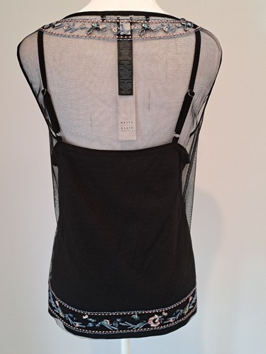 NWT WHBM Sz L/12/14 Timeless Elegance Embroidered Mesh Blouse Orig Price $99 - Picture 8 of 13