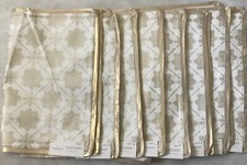 Lot of 8 Threshold Christmas Gold  White Snowflake Placemats 14x19 NWT