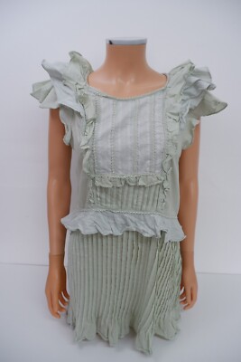For Love And Lemons Womens Summer Mini Dress Size S-M Uk 8-10 Sage Green  Frilly | eBay UK