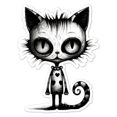 Cute Cat Hearts Sticker Decal