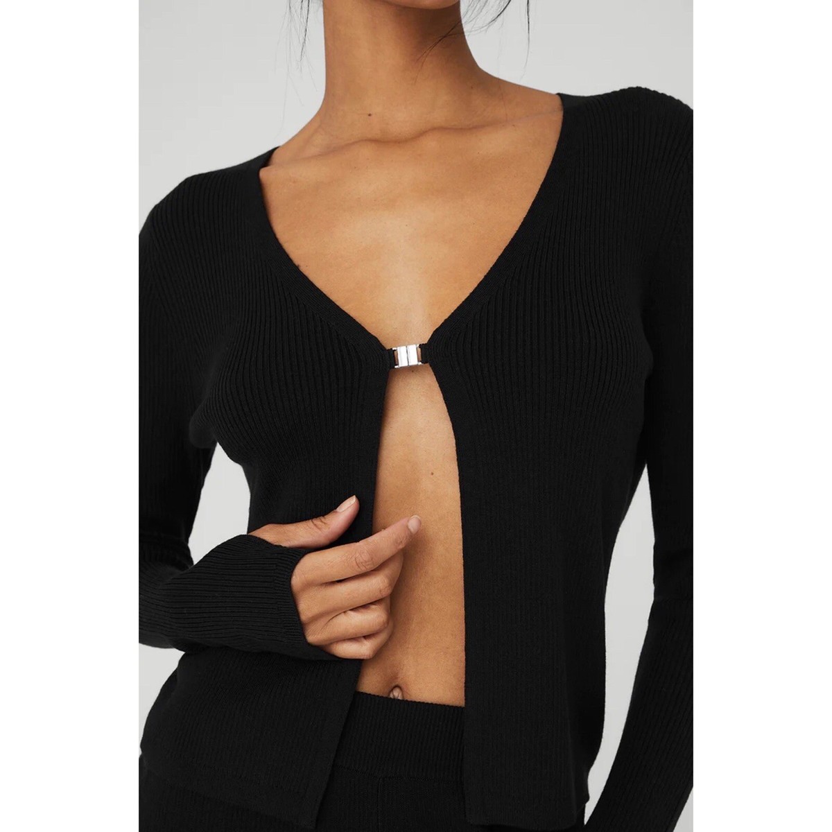 Alo Yoga Knit Salana Cardigan Black XS | eBay