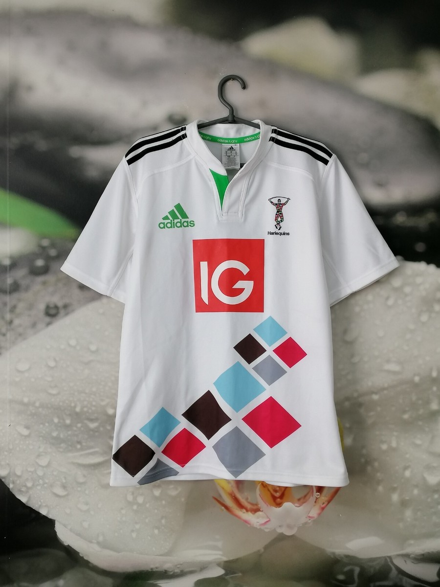 HARLEQUINS TRAINING JERSEY RUGBY SHIRT MULTICOLOR ADIDAS CAMISETA MENS sz S
