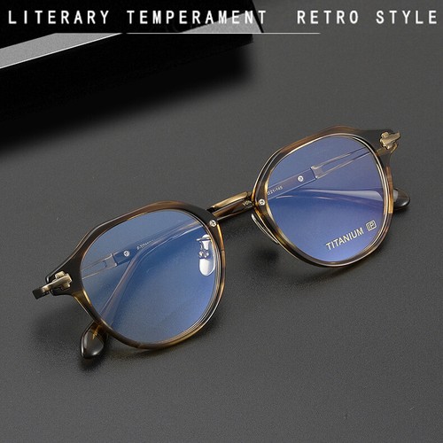Thick-rim Retro Business Glasses Women Metal Eyeglasses Frames Men - Picture 8 of 16