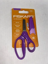FISKARS 5 Inch KIDS Blunt Tip SCISSORS Safety Edge & Eraser Sheath! Ages 4+