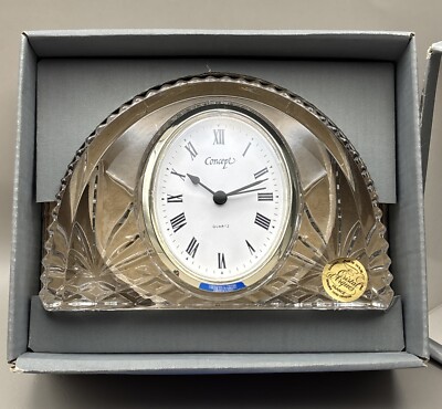 Vintage Cristal D'Arques Lead Crystal Desk Quartz Clock France