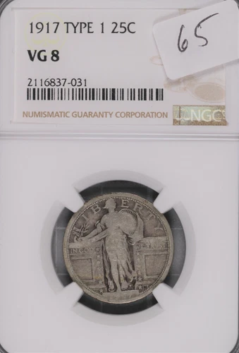 1917 Type 1 Standing Liberty Silver Quarter NGC VG-8 #7-031