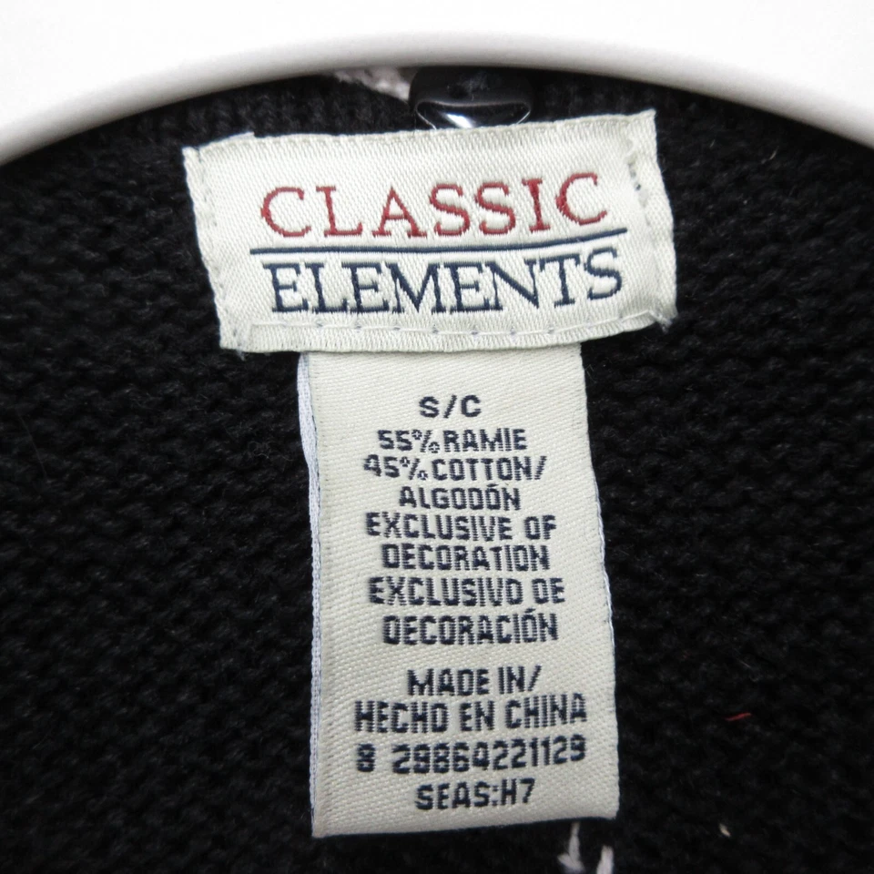 Suéter de Papá Noel clásico vintage bufanda adjunta para mujer S negro Navidad Foto 2 de 4