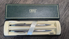 Cross Century Set Chrome Ballpoint Pen  0.5mm Pencil New In Box 350105 Usa