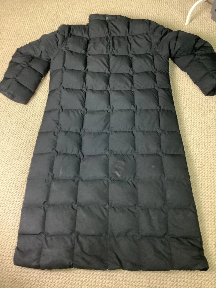 Abrigo largo negro relleno de plumón LANDS' END - talla L 14-16 regular Foto 2 de 4