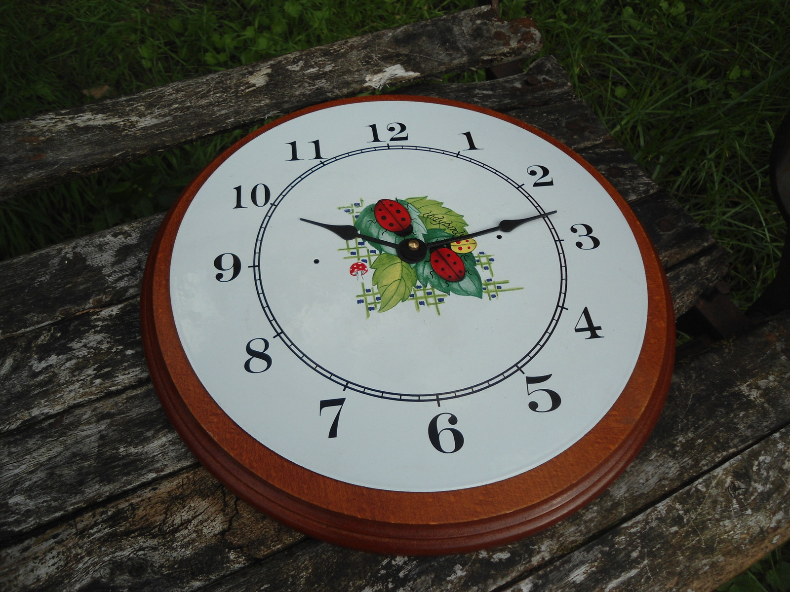 Horloge émaillée bois massif pendule émail véritable durable qui ne jaunit pas
