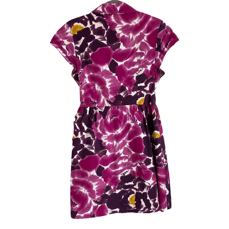 Merona Fit and Flare Abstract Moody Dark Floral Knee Length Wrap Dress Medium - Image 2 of 4