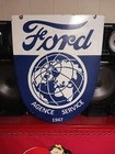 VINTAGE LARGE FORD MOTOR COMPANY PORCELAIN METAL SIGN PARTS & SERVICE AUTOMOBILE