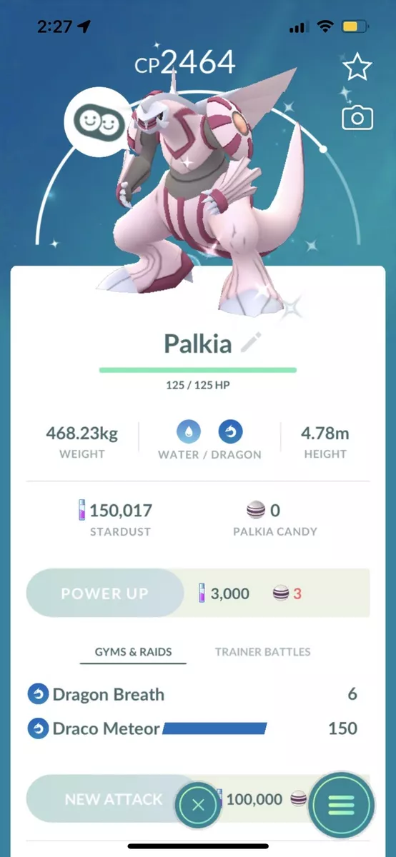 Shiny Palkia Pokemon Trade Go