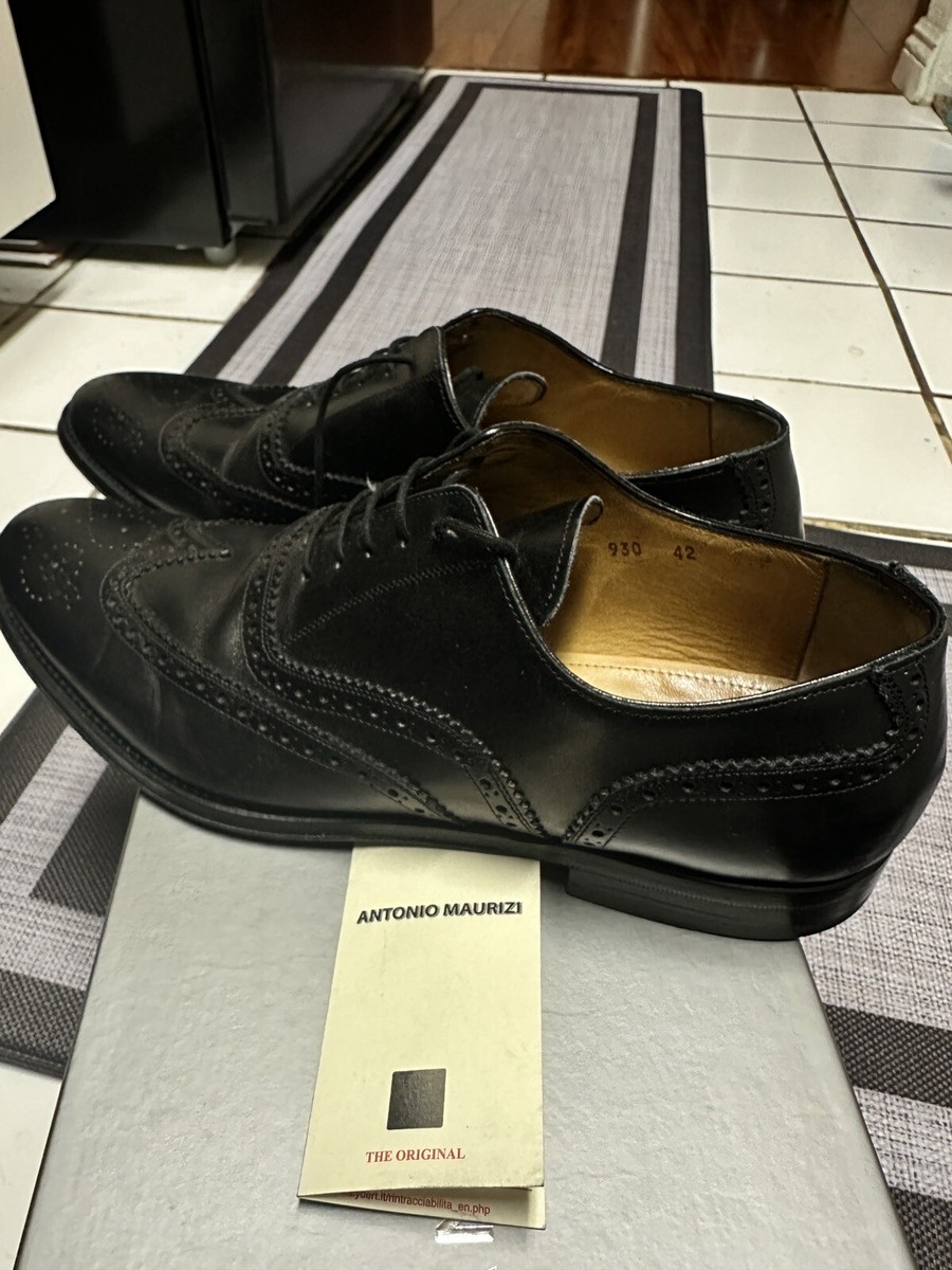 Antonio Maurizi size 9 made in Italy Black Brogue Wingtip  display picture 2