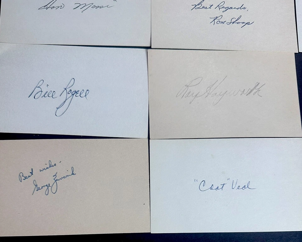 Detroit Tigers Signed Index Card Lot of 10 Harvey Kuenn Jim Middleton Coot Veal - Image 3 of 4