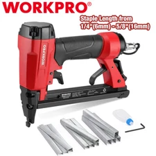 8016 Pneumatic Staple Gun 21Gauge Upholstery Stapler w/1500pcs Staples1/4"to5/8"
