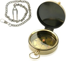 Vintage Brass Pocket Compass for Camping, Hiking, Backpacking, Survival Navigati