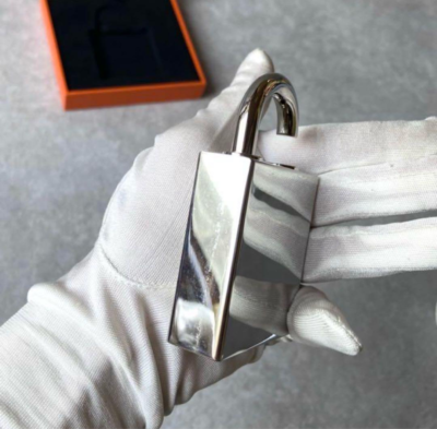 Authentic HERMES Vintage H Logos Cadena Lock Perfume Bottle Case
