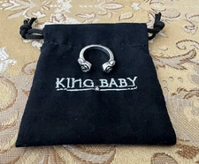 RARE King Baby 925 Sterling Silver Double Rose Open Band Design Size 7.25 Ring