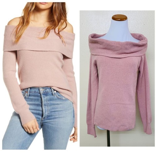 Shoulder Sweater Medium in Pink Adobe 