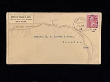 NY NEW YORK 1895 CVR #267 ALFRED DOLGE & SON ILLUS MAP+COLUMBIAN EXPO AWARDS REV