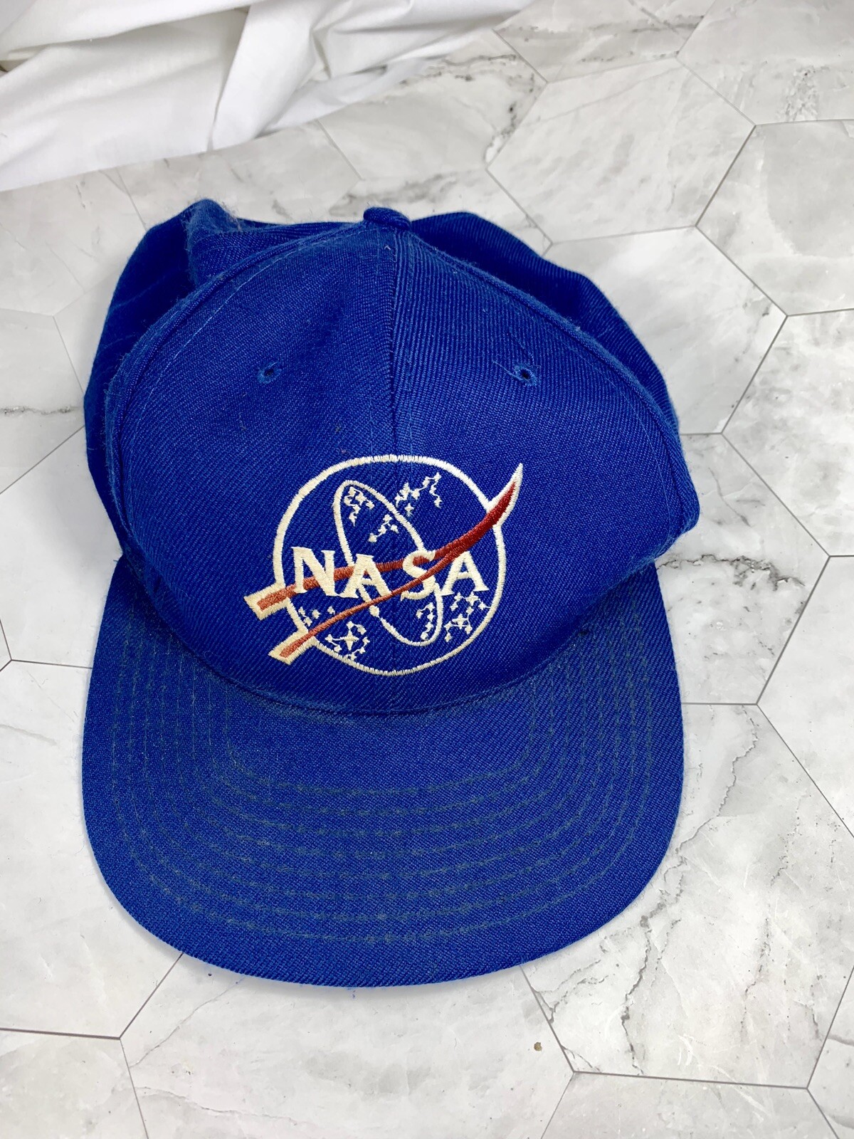 Vintage 1980s NASA Baseball Cap Distressed Hat Gem