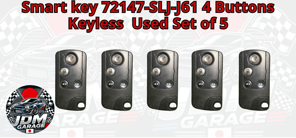 Honda Genuine Smart key 72147-SLJ-J61 4 Buttons Keyless Used Set