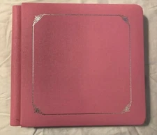 CREATIVE MEMORIES~Pink & Silver~7 x 7 Partially complete Strap Hinge Album~+ kit