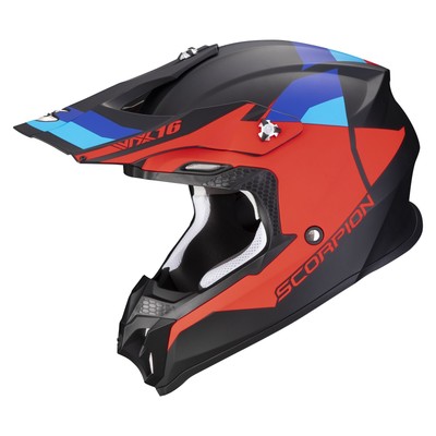 Scorpion VX 16 Evo Air Spectrum Mattschwarz-Rot-Blau Gr. XL Motocross MX Helm
