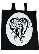 Nightmare Before Christmas Black and  White Reusable Tote Bag