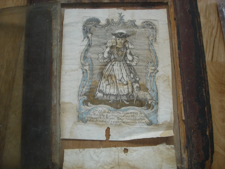 Orig. Frankreich Flugblatt Werbeblatt ca. 1750 König Ludwig Holzrahmen Loius XV - Bild 2 von 2