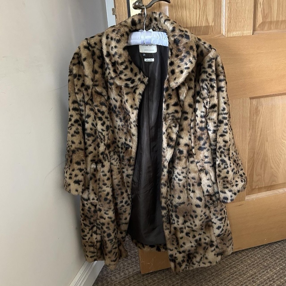 Y2K Vintage River Island Faux Fur Cheetah Print Coat UK 10 eBay