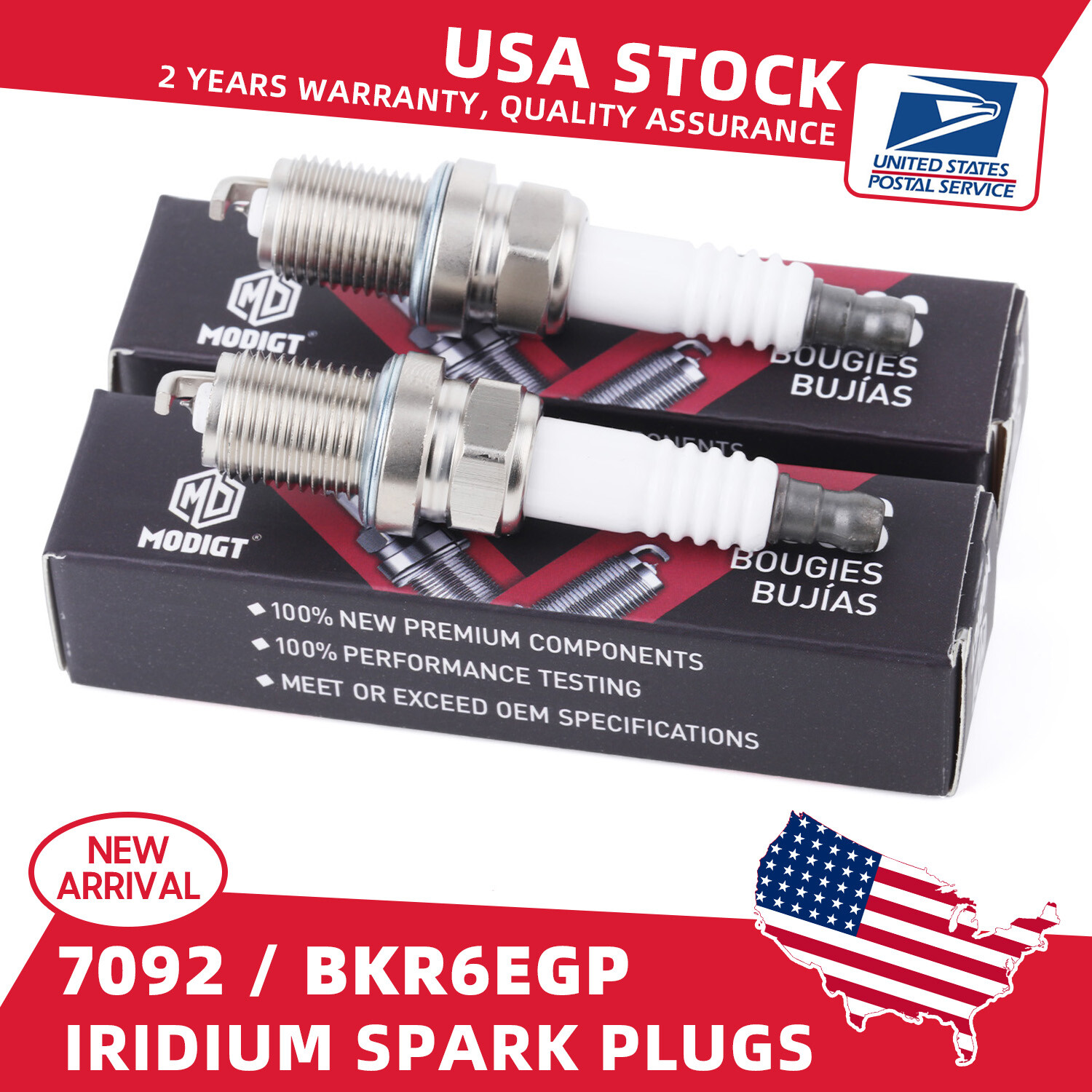 4 Iridium BKR6EGP 7092 Spark Plugs Fit Acura Mitsubishi Toyota VW Chevy