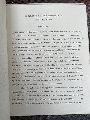 Two manuscripts and 1 offprint by Bart Bok - Picture 17 of 19