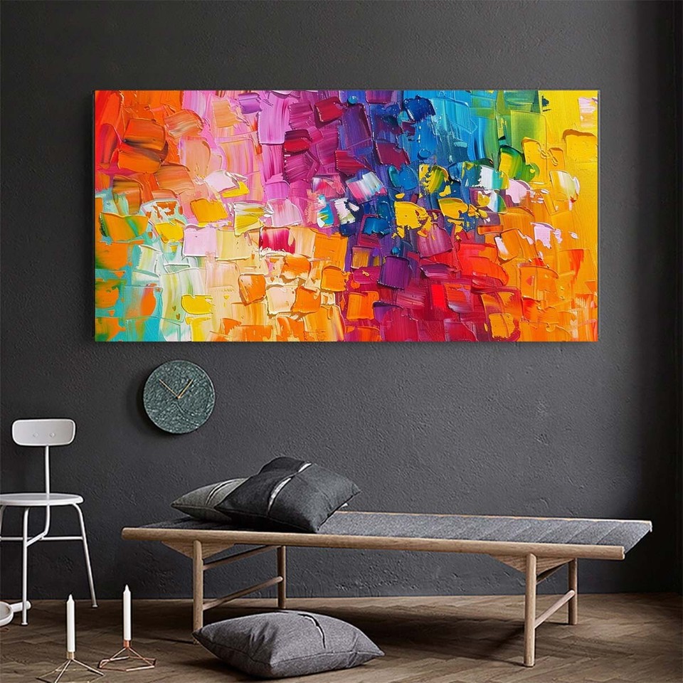 Original Handpainted Texture Abstract Oil Paintings On Canvas blue Home
