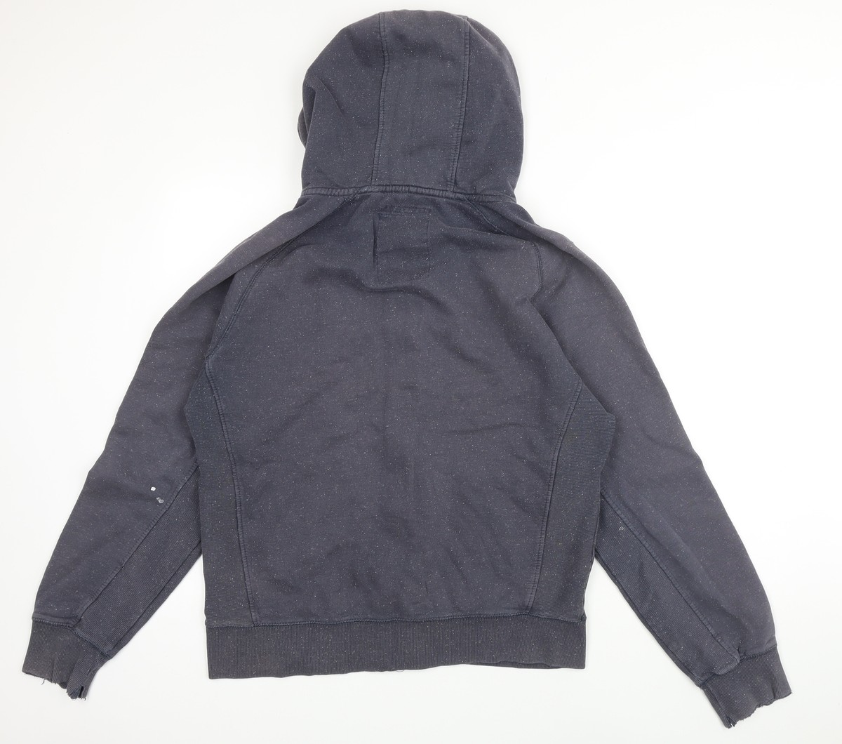 Crosshatch Mens Blue Geometric Cotton Full Zip Hoodie Size