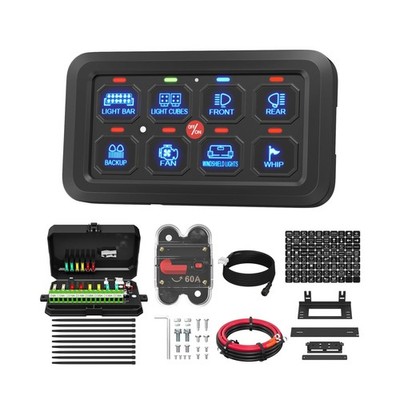 DaierTek 8 Gang Switch Panel RGB LED Lighted Multi-Function Switch