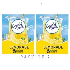 2 PACK - 16 Crystal Light Lemonade Mix Powdered Drink Mix Total 32 Packets 