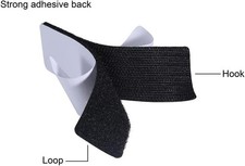 20 Sets Heavy Duty Hook  Loop Adhesive Strips Black Sticky Back Fastener 1x4"