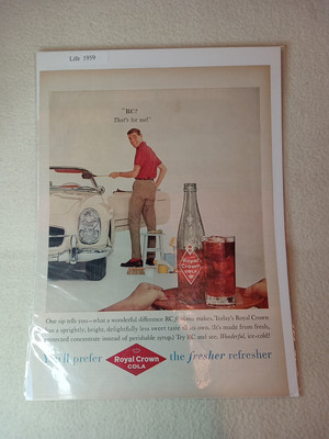 Royal Crown Cola ad, 1959, ''RC?  That's for me!'' - boarded and sleeved - RCC