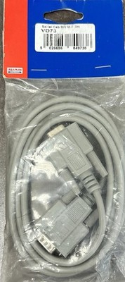 Maplin Electronics 6FT (2M) Gray Straight Through VD73 RS232 Serial Cable M/F