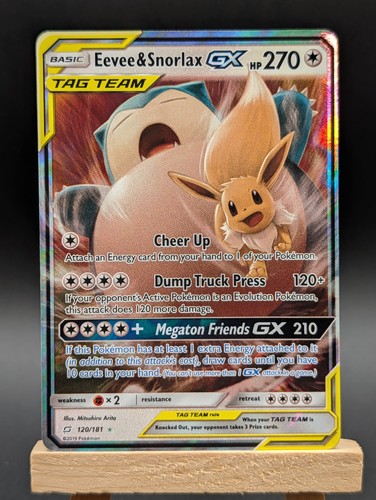 Eevee & Snorlax GX 120/181 Team Up Ultra Rare Holo TAG TEAM Pokemon TCG
