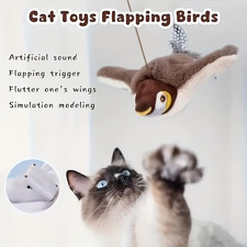 USB Interactive Flying Bird Cat Toys Electronic Pet Simulation Sparrow Toy US