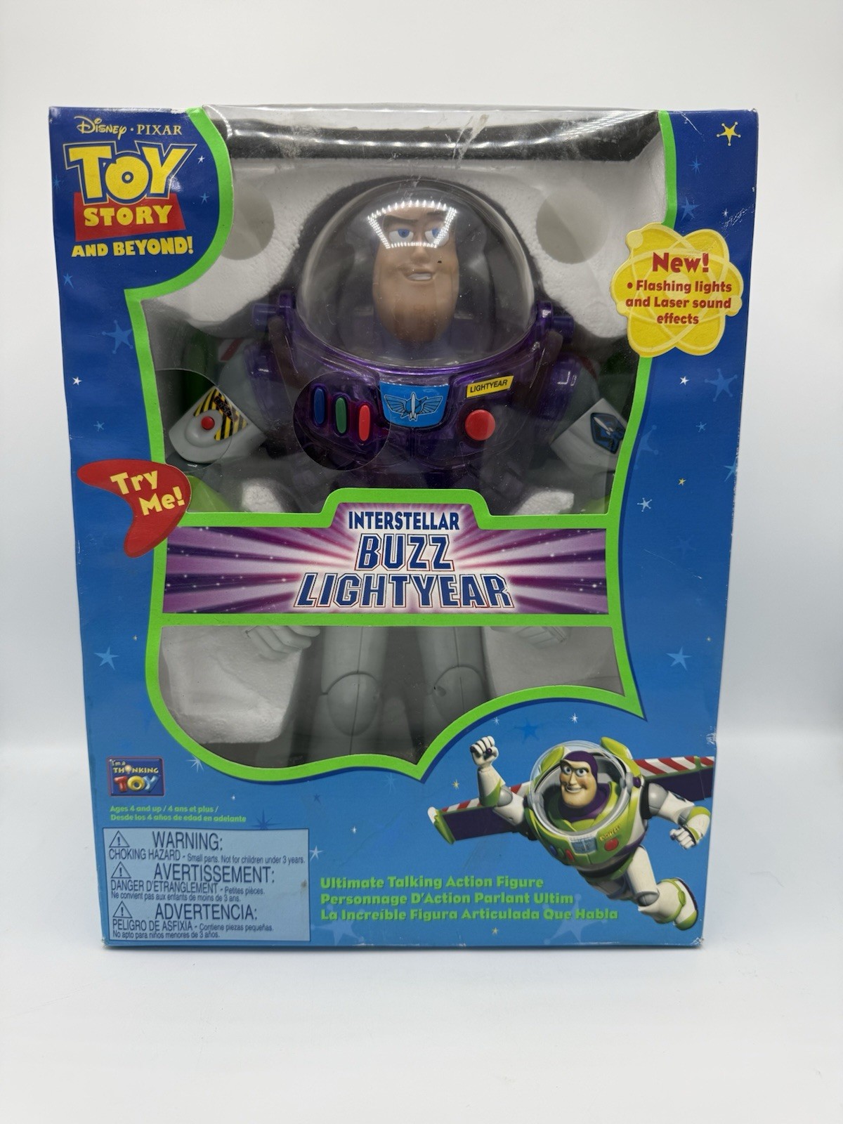 Interstellar Buzz Lightyear Figure (Toy Story) Thinkway Toys 2001 Purple NIB